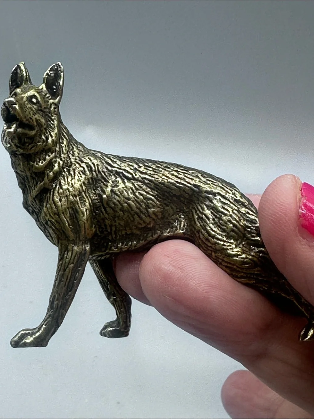 Brass German Shepherd Dog Figurine Toy - Classic Pet Décor